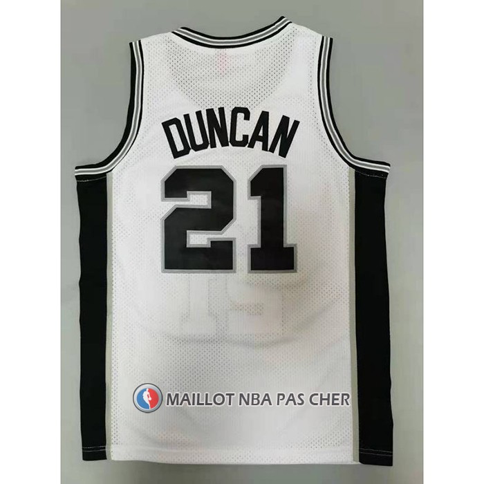 Maillot San Antonio Spurs Tim Duncan NO 21 Mitchell & Ness 1998-99 Blanc